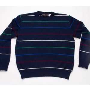 Vintage Multi-Colored Retro Stripe Crewneck Sweater - Medium sized chest 20in